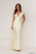 Deep V-Neck Bodycon Backless Midi Dress