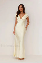 Deep V-Neck Bodycon Backless Midi Dress