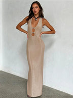 Deep V Sparkle Vacation Dress