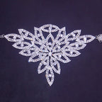Floral Rhinestone Choker Necklace - Silver