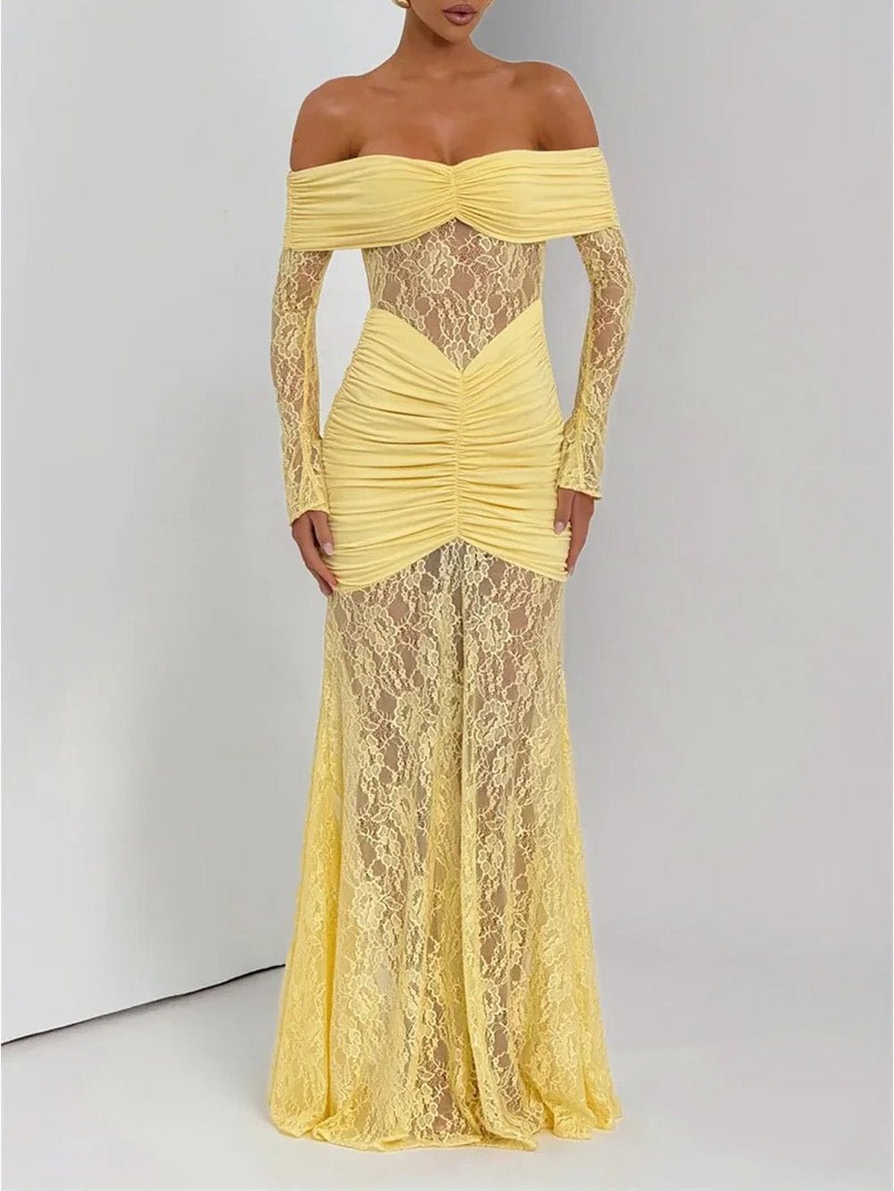 Delphine Off-Shoulder Lace Maxi Dress