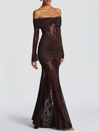 Delphine Off-Shoulder Lace Maxi Dress