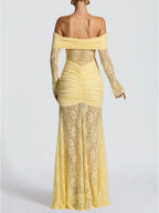 Delphine Off-Shoulder Lace Maxi Dress