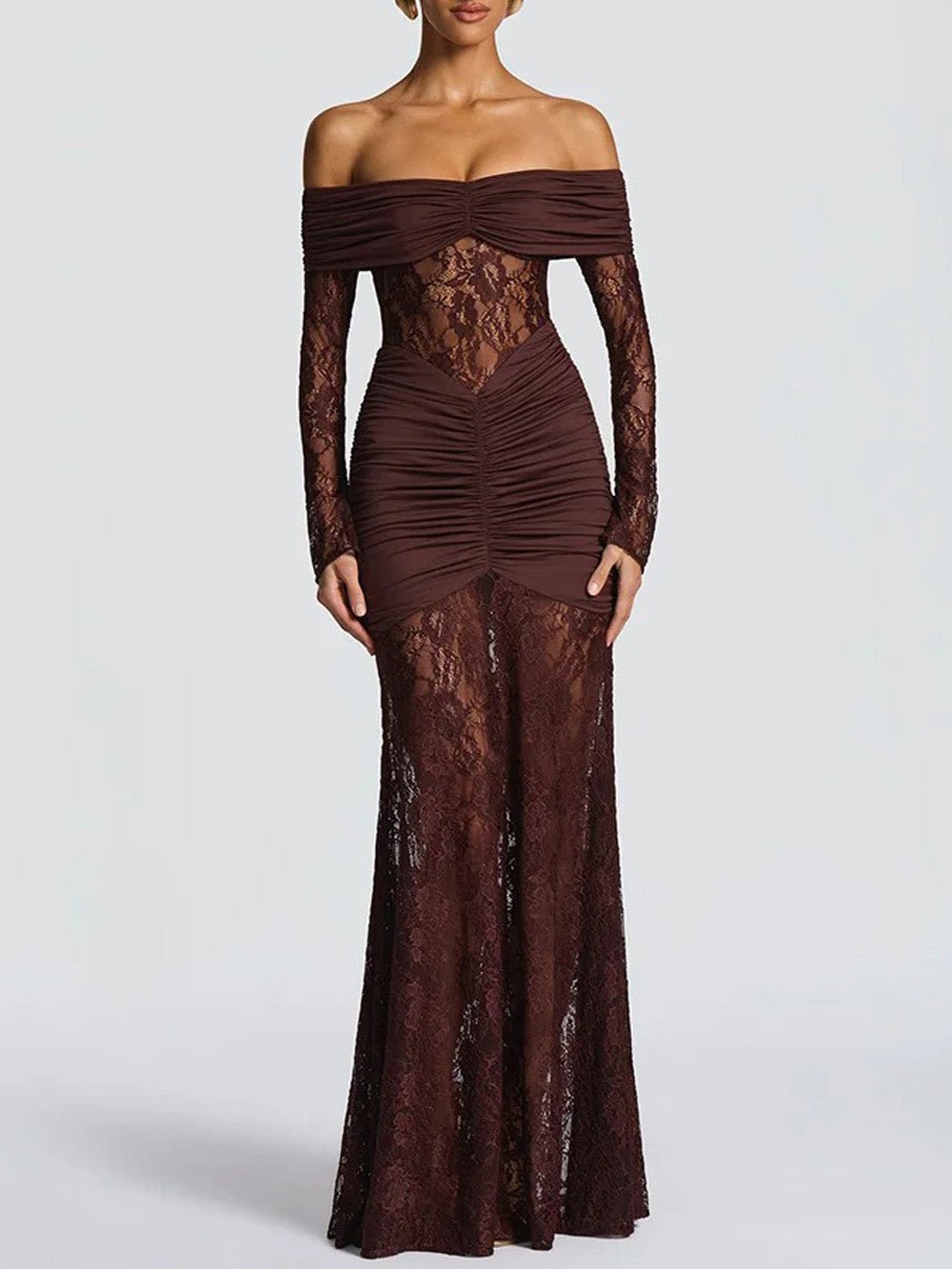 Delphine Off-Shoulder Lace Maxi Dress