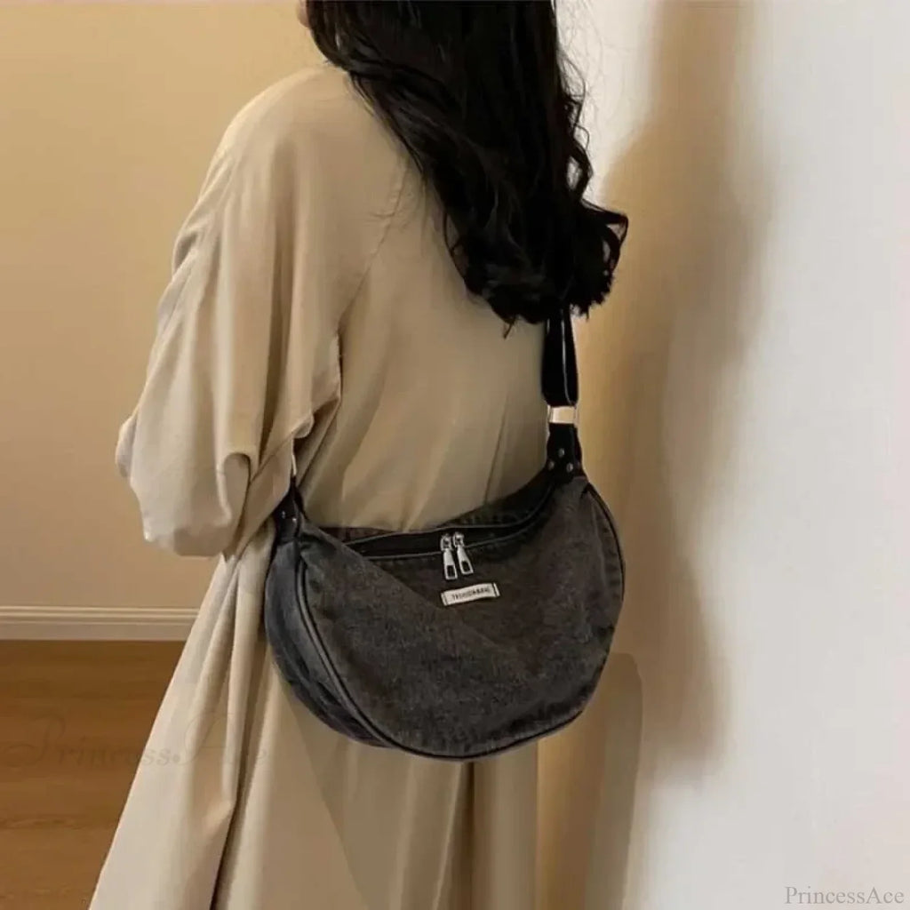 Denim Adjustable Strap Crossbody Shoulder Bag