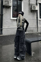 Denim Multi-Pocket Street Loose Cargo Pants
