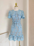 Genevia Rhinestone Lace Dress