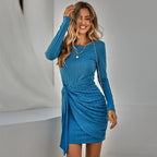 Luisa Chic Long Sleeved Knit Wrap Dress Boutique Collection