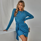 Luisa Chic Long Sleeved Knit Wrap Dress Boutique Collection