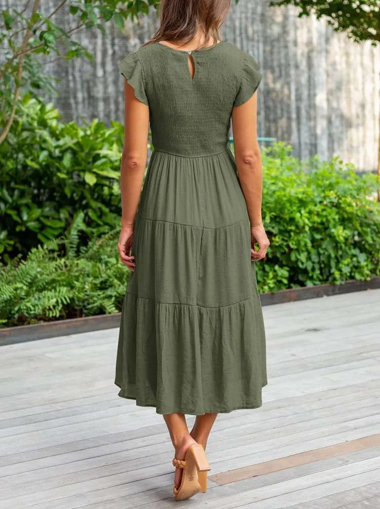 Carolina Effortless Dress Gathered Bust Chic Silhouette Collection