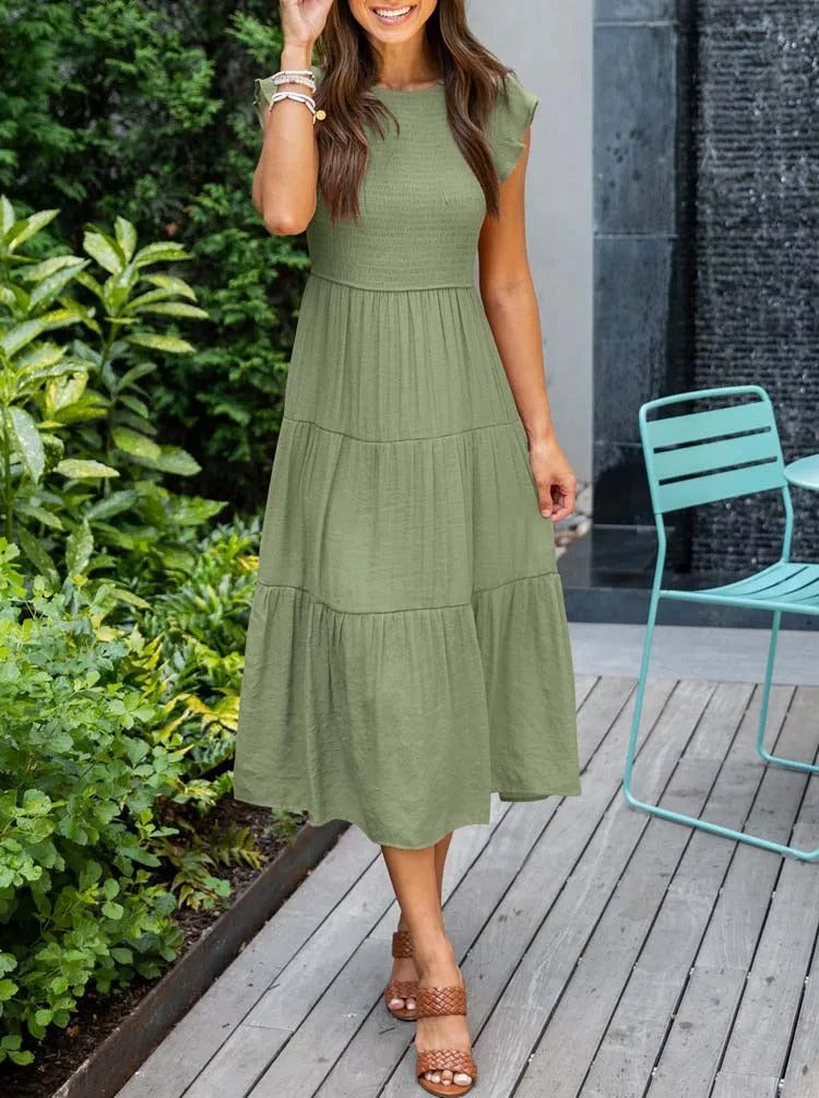 Carolina Effortless Dress Gathered Bust Chic Silhouette Collection