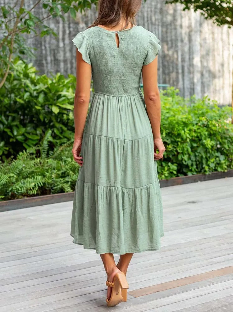 Carolina Effortless Dress Gathered Bust Chic Silhouette Collection
