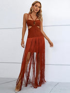 Charlotte Bandage Dress with Cut Out Tassels