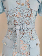 Genevia Rhinestone Lace Dress