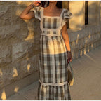 Alina Chic Checked Dress Elevated Occasion Wear
