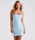 Shimmer Sequin Strappy Mini Dress