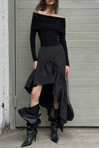 Ruffled Layered Cotton Skirt