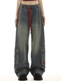 Loose patchwork stripes Cargo Jeans