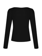 Solid V Neck Slim Long Sleeve Tee