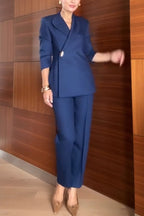 Exquisite and Fashionable High Waist Pocketed Straight Leg Pencil Pants