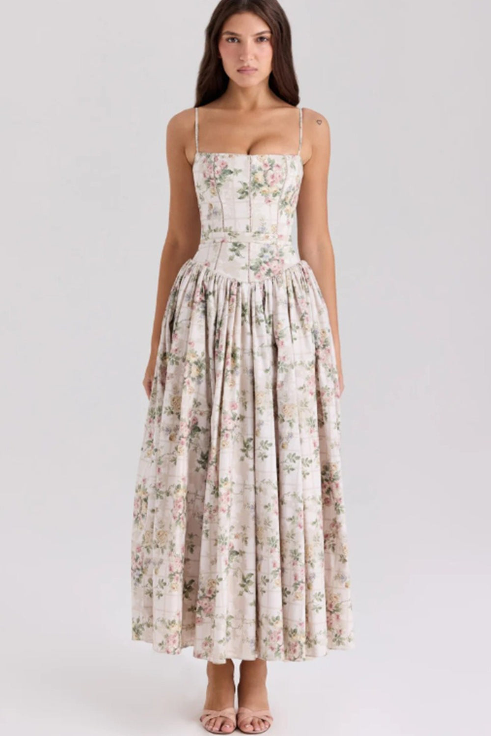Romantic Tiered  A-Line Floral Dress