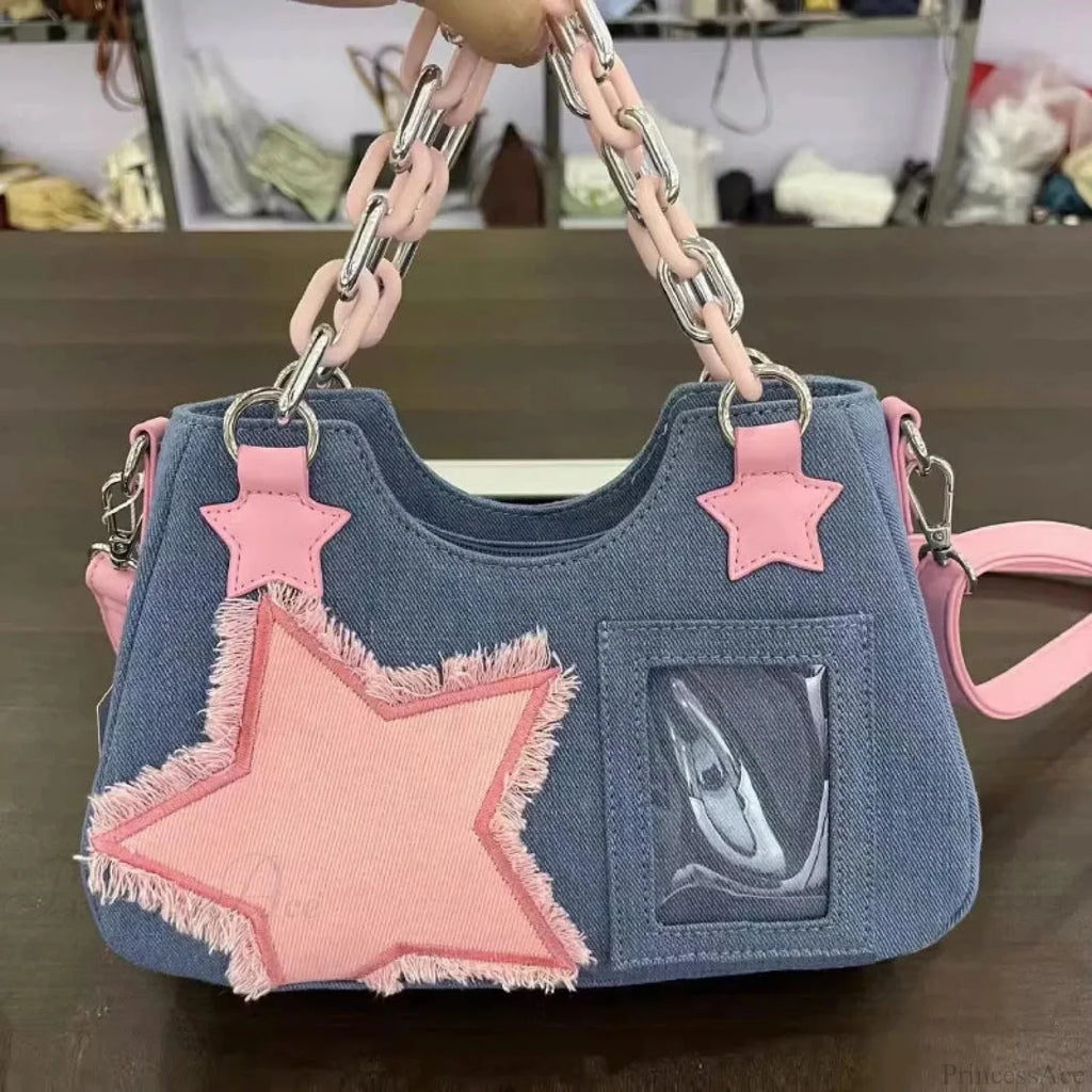 Diamond Silver Leather Crossbody Shoulder Bag