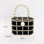 Diamonds Basket Clutch Luxury Pearl Beaded Wedding Party Evening Bag