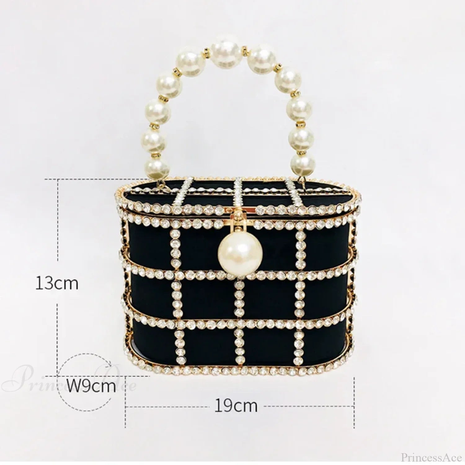 Diamonds Basket Clutch Luxury Pearl Beaded Wedding Party Evening Bag