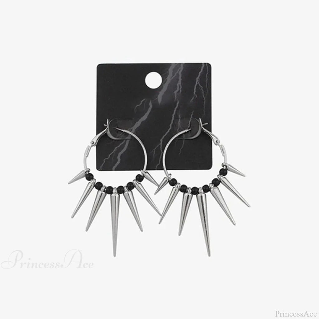 Dirty Rivet Circle Metal Earring