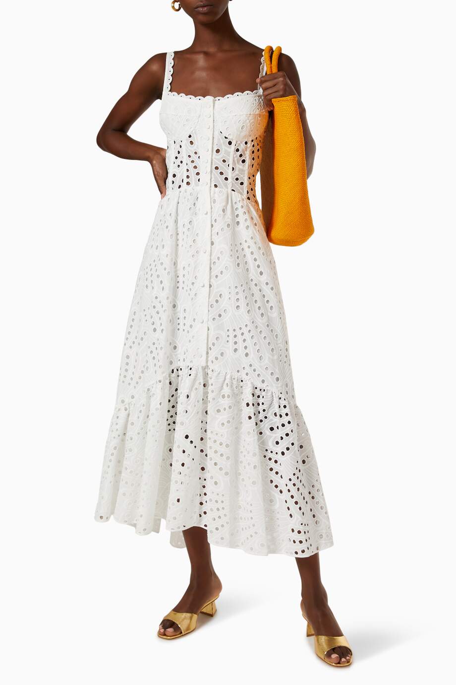 Belinda Boutique Embroidered Lace Midi Bustier Dress Statement Occasion Edit