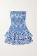 Ornella Statement Strapless, Figure Hugging Mini Dress with Embroidered Lace Elevated Occasion Wear