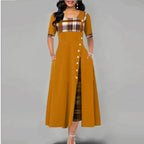 Marisa Aesthetic Long Checked Dress Everyday Luxe Edit
