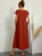 Cecilia Aesthetic Premium Linen Pocket Dress Wardrobe Essential
