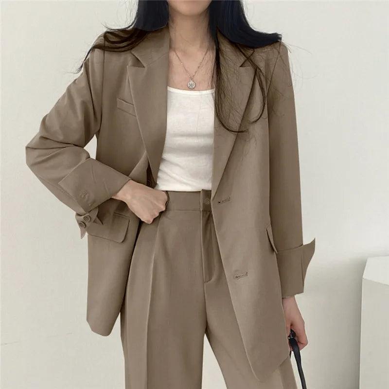 | Women's Tailored Suit Set, Long Blazer