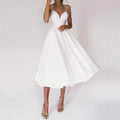 Yessica Elevated Dress with V Neck and Straps Evening Wear Edit