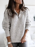 | Women’s Zip-Up Ribbed Sweater