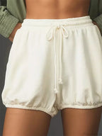 Drawstring Mid Waist Loose Short