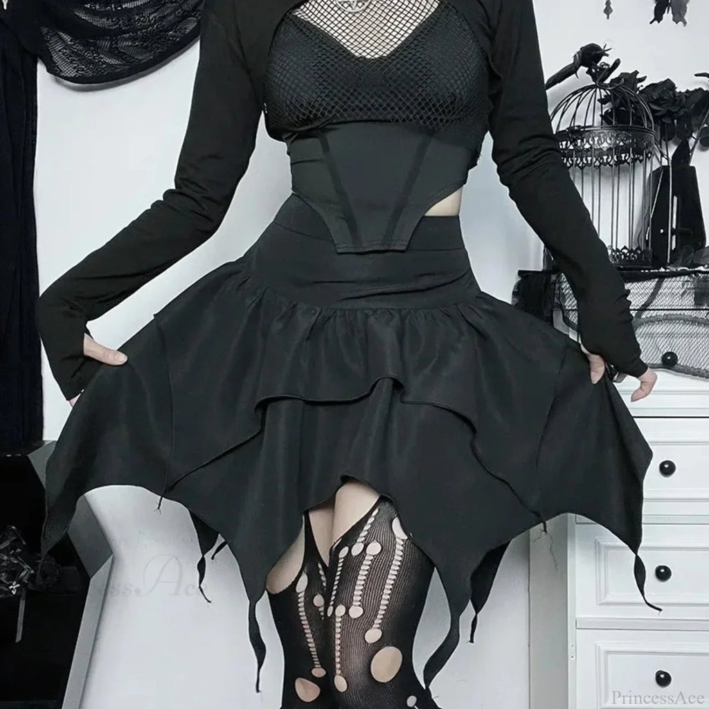Drawstring Mini Skirt