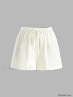 Drawstring Split Casual Shorts Set