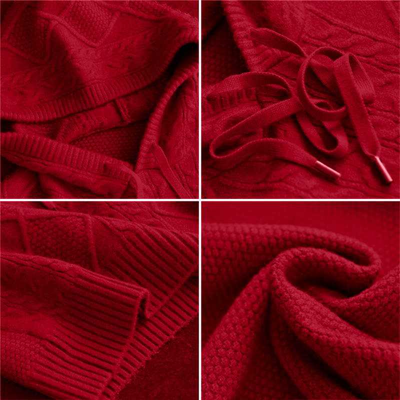 | Cable Knit Hoodie Sweater