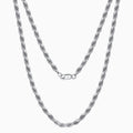 Twisted Rope Sterling Silver 1.5MM Chain Necklace