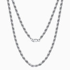 Twisted Rope Sterling Silver 1.5MM Chain Necklace