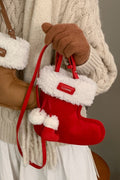 Cute Boot Shape Suede Fuzzy Crossbody Bag Mini Phone Bag