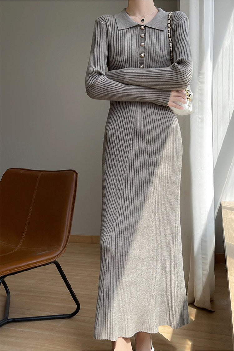 Collared Maxi Sweater Dress
