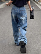 Washed High Waist Baggy Boyfriend Jeans