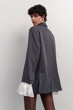 Vintage Striped Patchwork Blazer