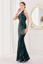Sequin Halter Mermaid Maxi Dress