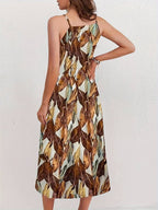 Jocelyn Boutique Halterneck Beach Dress with Leaf Pattern Premium Wardrobe Essential