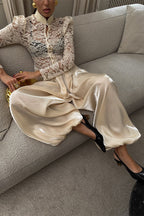 Aurelia Metallic Satin Jogger Pants