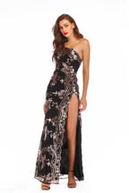 Sequin Backless Asymmetric Dress